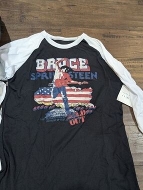 Rowdy Sprout Bruce Springsteen Raglan Graphic Tee - Black & White